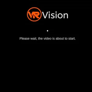 Tela de espera real do Kiosk Player, com a logo da VR Vision